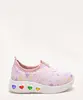 tênis infantil knit corações com luz molekinha rosa 26