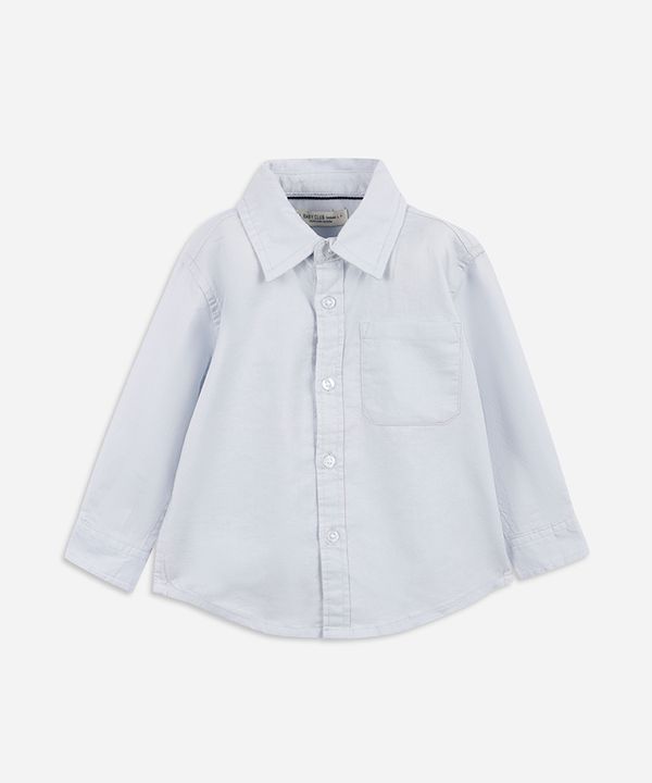 camisa de algodão infantil manga longa azul 2