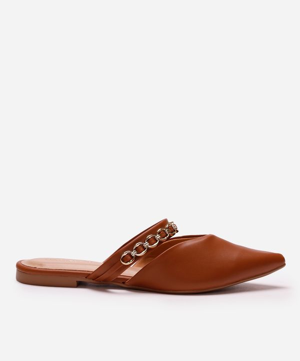 mule bico fino com corrente oneself marrom 37