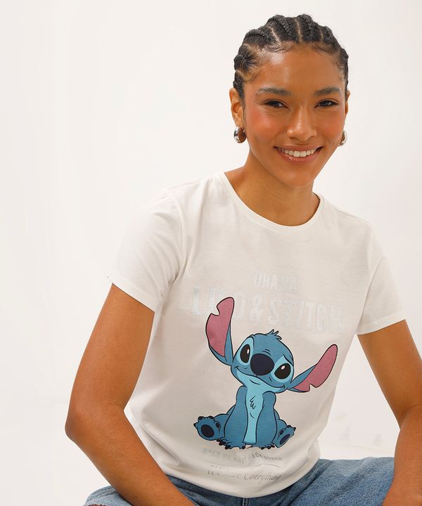 camiseta de algodão stitch off white P