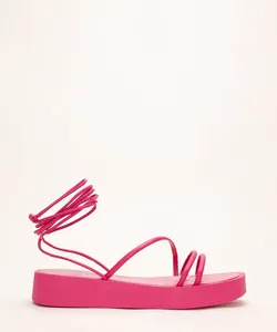 sandália flatform lace up oneself pink 35