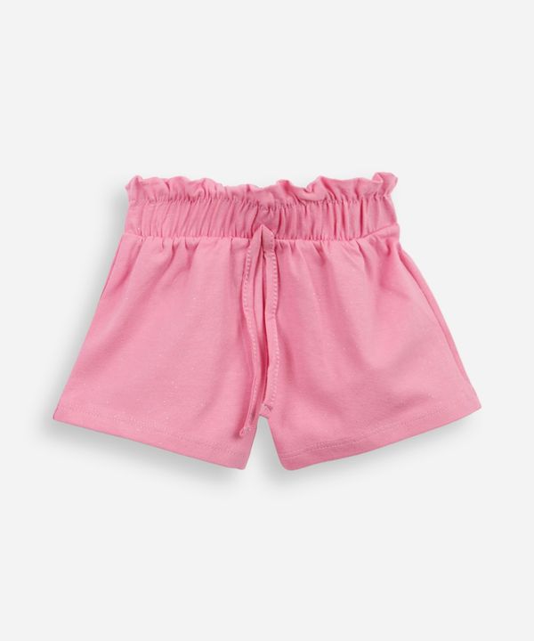 short clochard infantil com glitter rosa 1