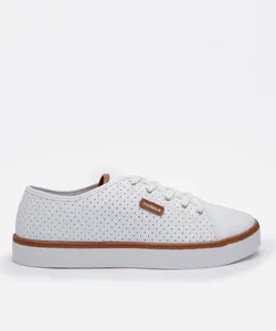 tênis cano baixo com micro furos moleca branco 35