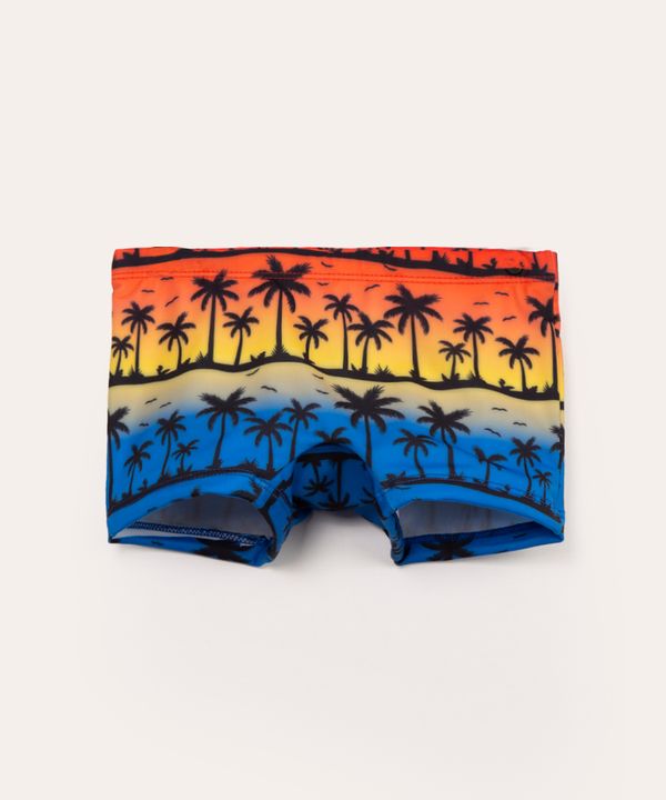 sunga infantil boxer coqueiros com proteção uv50 multicor 6