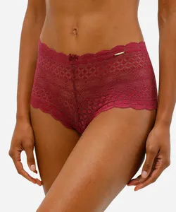 calcinha caleçon de renda roxa P