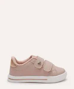 tênis casual infantil com velcro rosa 25