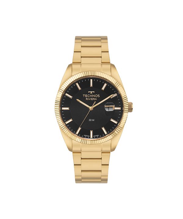 relógio masculino technos analógico calendário 2317ag 1p dourado UNICO