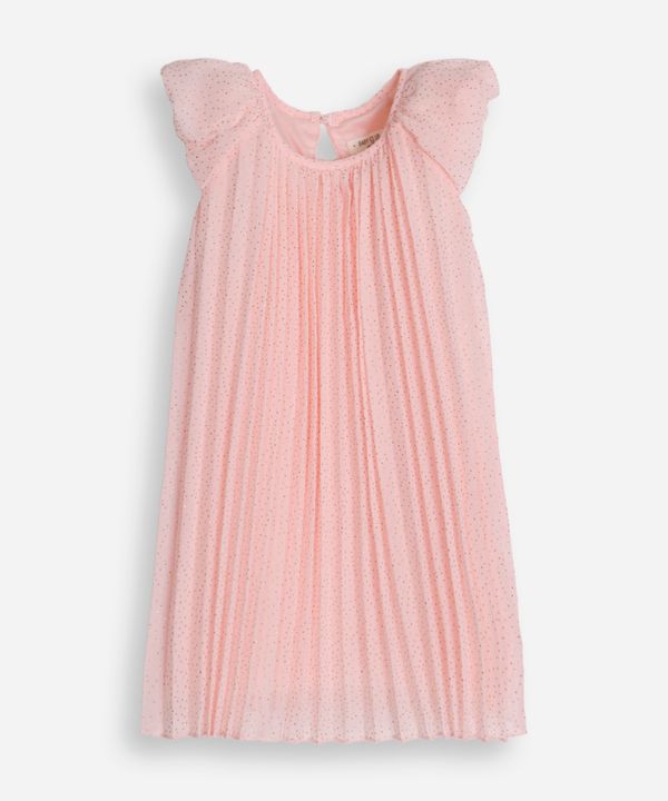 vestido plissado infantil manha bufante poá rosa 4