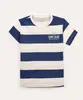 camiseta de algodão infantil listrada surf club manga curta azul 10