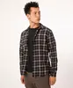 camisa tradicional de flanela xadrez manga longa vinho PP