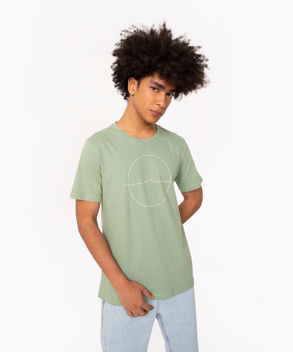 camiseta de algodão onda manga curta verde GG