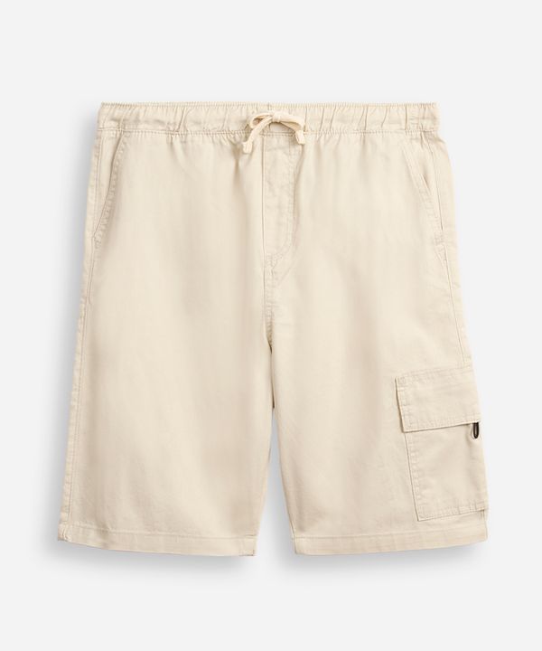 bermuda juvenil baggy sarja cargo bege 16