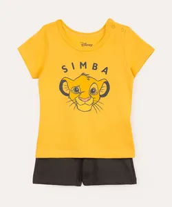 conjunto infantil curto simba amarelo 18-24