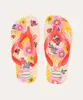 chinelo havaianas infantil flores bege 23-24
