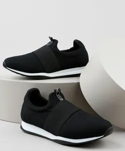 Tênis Feminino Via Uno Knit Esportivo com Elástico Preta 35
