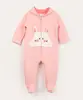 macacão infantil matelassê coelho com capuz rosa claro 12-18
