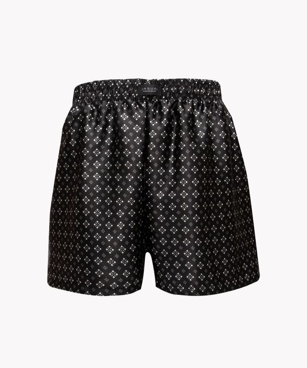cueca samba canção acetinada geométrico preto G