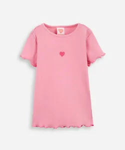 camiseta infantil ribana bordado rosa 5