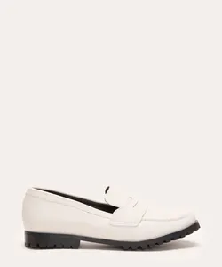 mocassim juvenil bico fino off white 39