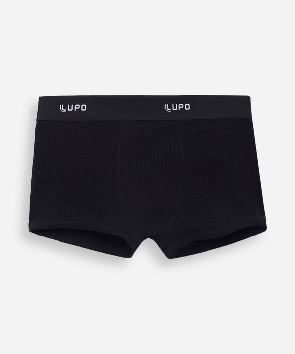 cueca boxer infantil de algodão canelada lupo preta G