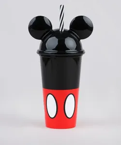 Copo com Canudo Mickey Preto Único