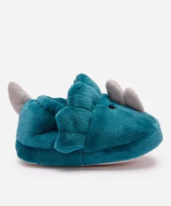 pantufa infantil dinossauro com antiderrapante verde 17-18