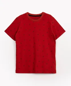camiseta infantil de malha game manga curta vermelho 4