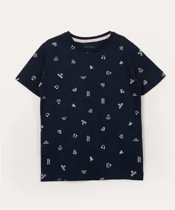 camiseta infantil de algodão games azul marinho 10