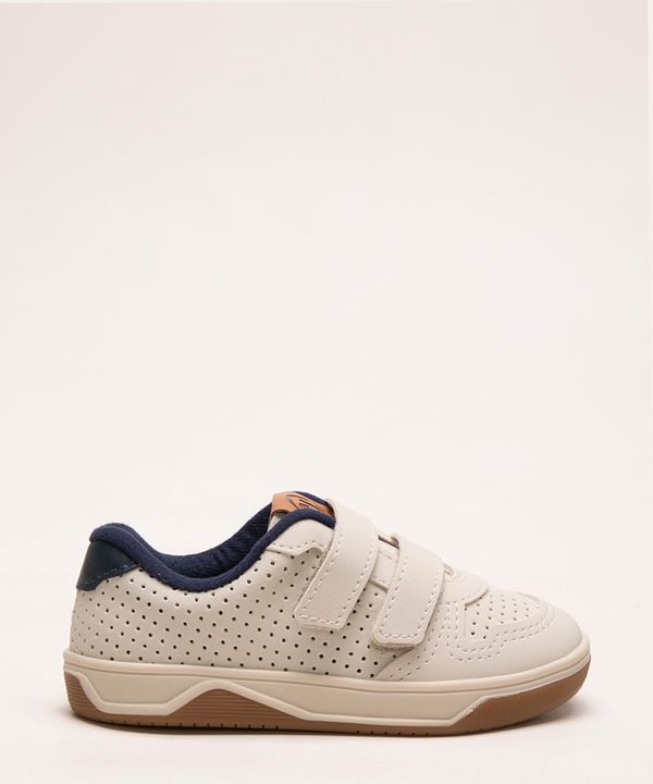 tênis infantil casual com velcro molequinho off white 21