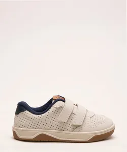 tênis infantil casual com velcro molequinho off white 22
