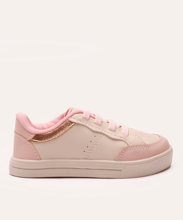 tênis casual infantil com recortes rosa 20