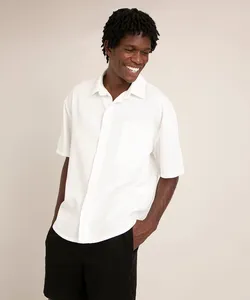 camisa relaxed manga curta com bolso branca M