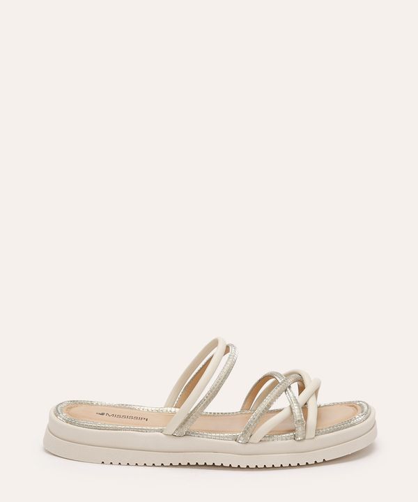 rasteirinha flatform com brilho mississipi off white 37