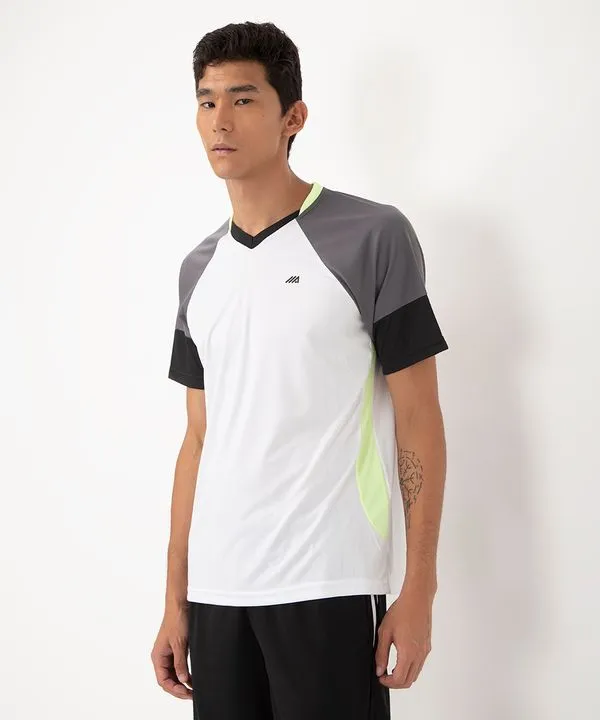 camiseta futebol recortes esportiva branco P