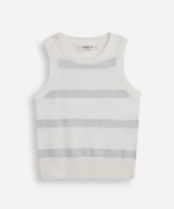 regata infantil de tricot com lurex listrada off white 6