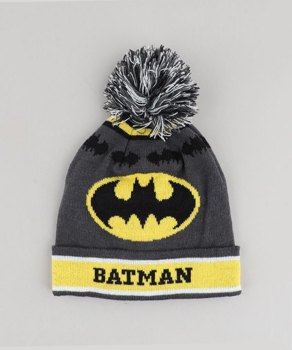 Gorro Infantil Batman com Pompom Chumbo Único