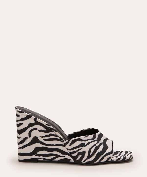 tamanco salto anabela zebra mindset multicor 35