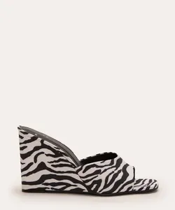 tamanco salto anabela zebra mindset multicor 38