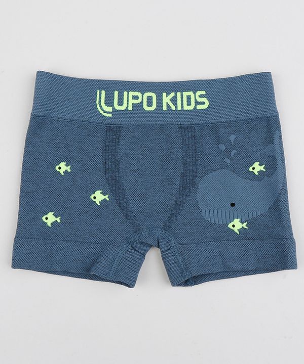 Cueca Infantil Lupo Boxer Baleia Azul M
