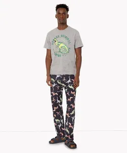 pijama de algodão dinossauro manga curta tal pai tal filho cinza mescla P