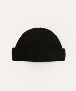 gorro de tricot canelado preto UNICO