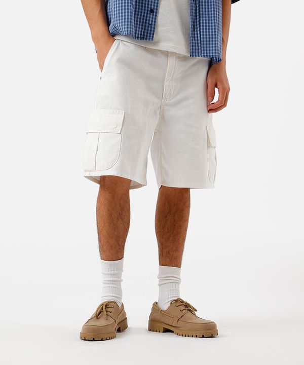 bermuda cargo masculina de sarja off white 42