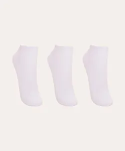 kit de 3 meias infantis cano médio branco 30-33