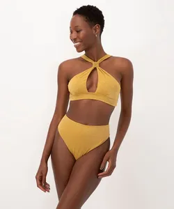 calcinha biquíni brilho hot pant proteção uv ouro G