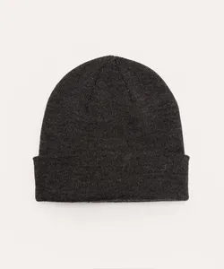 gorro de tricot com dobra cinza UNICO