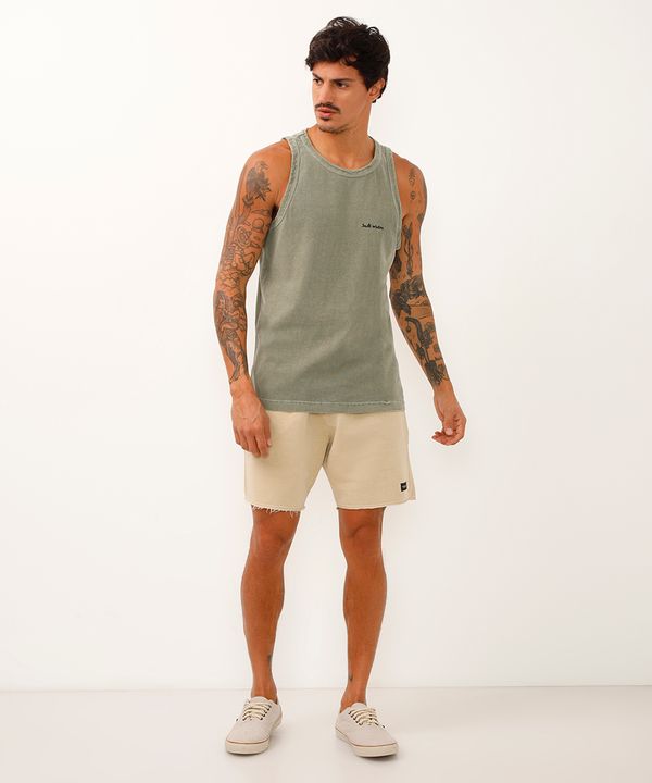 bermuda relaxed de moletom estonado bege G