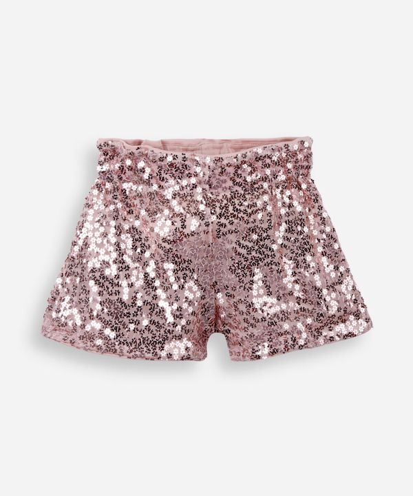 short clochard infantil de paetê rosa 12