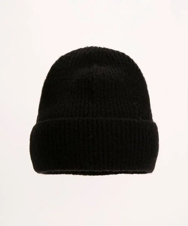 gorro de tricô canelado preto Único