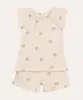 conjunto infantil texturizado margaridas bege 0-3