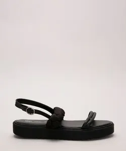 sandália flatform trançada além dos mares preta 38